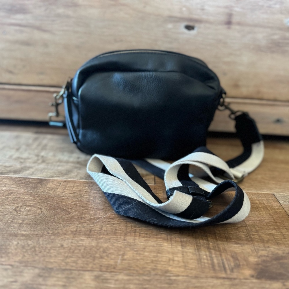Black Leather Crossbody Bag - Like New